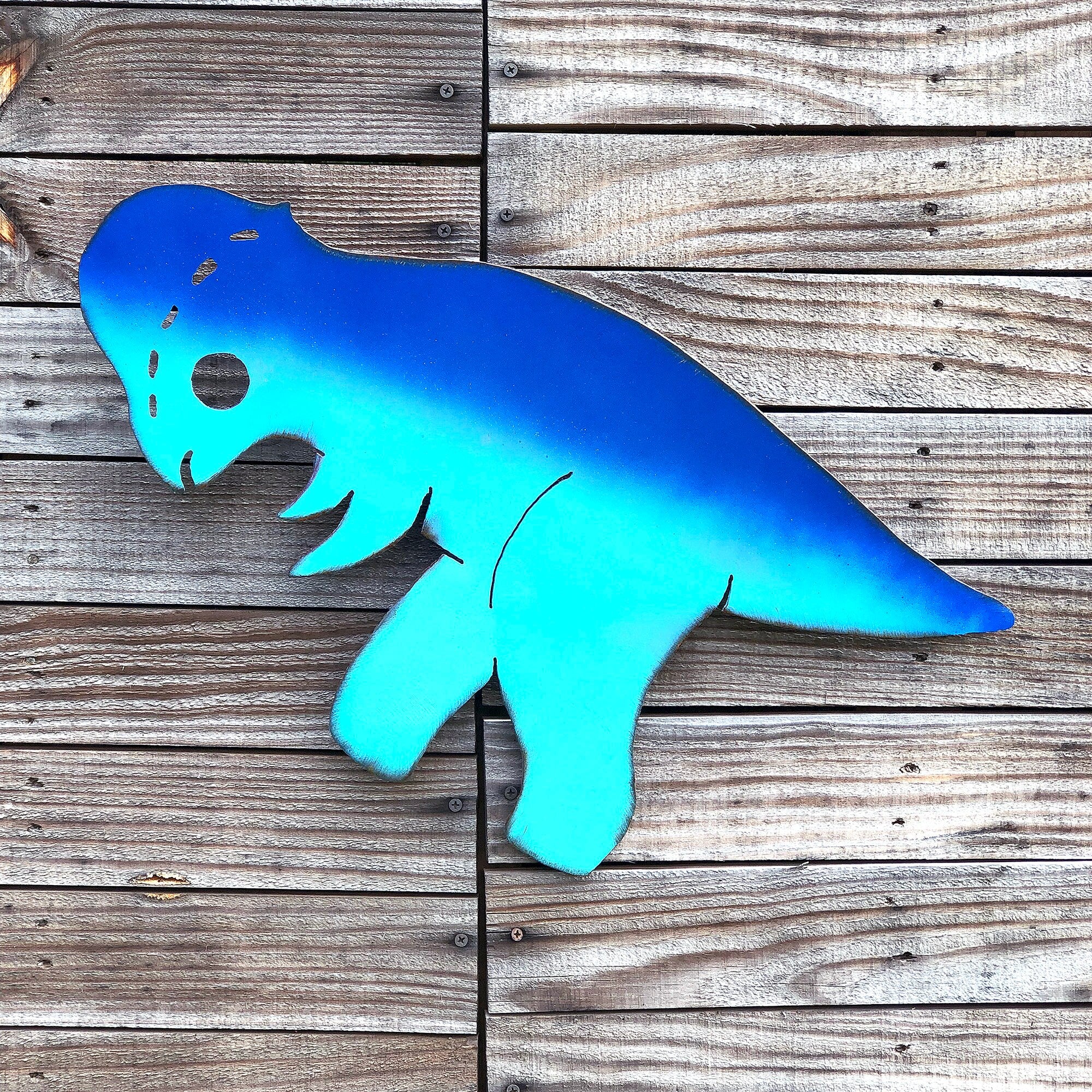 Handmade Metal Pachysaurus Wall Art: Unique Dinosaur Decor
