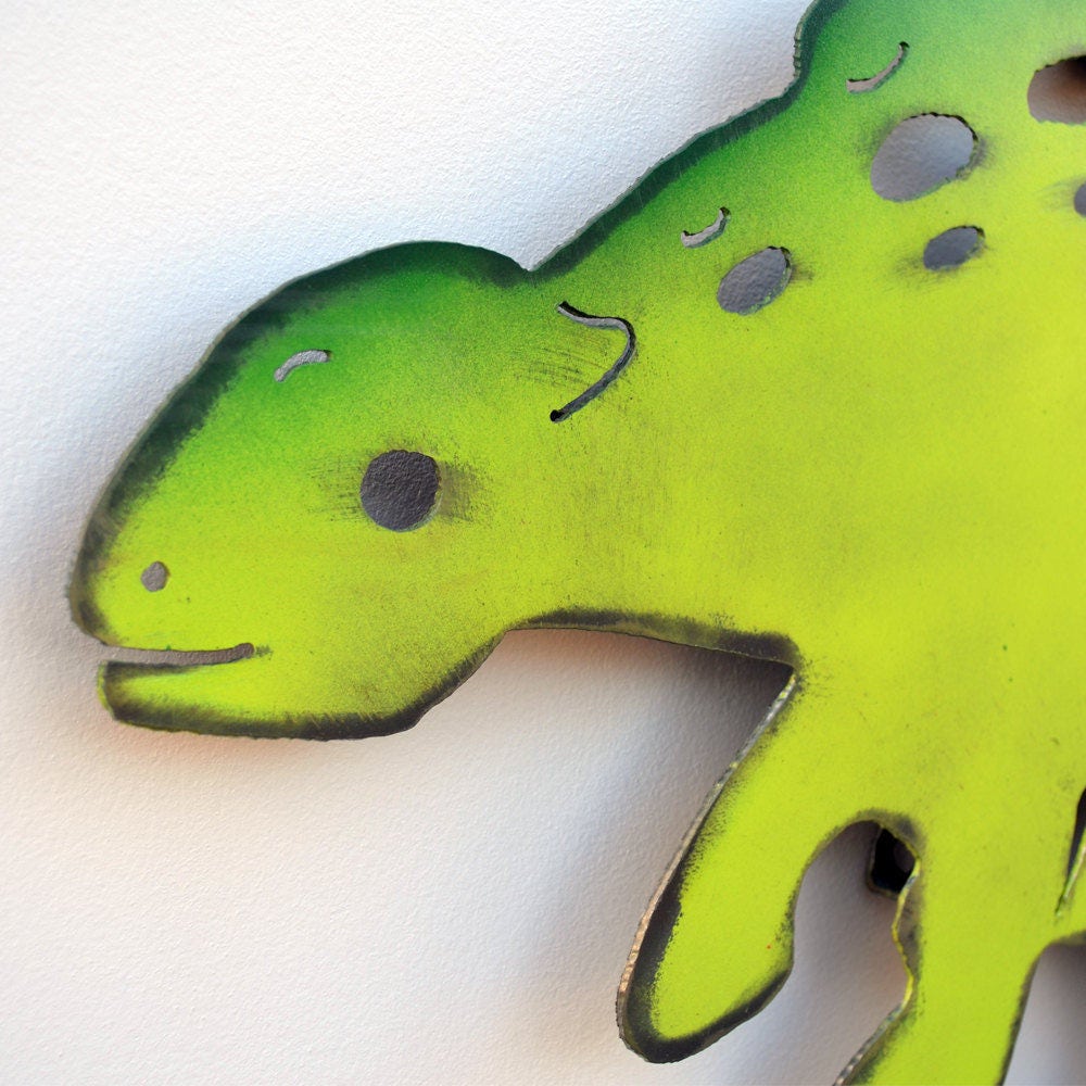 Ankylosaurus Metal Wall Art: Two-Tone Dinosaur Decor