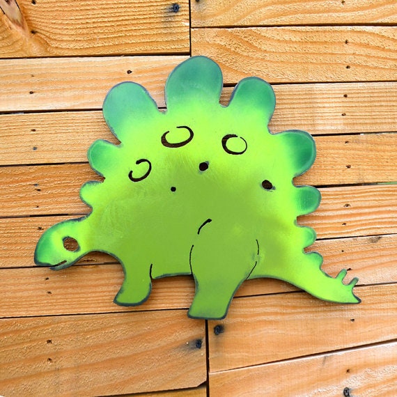 Metal Stegosaurus Wall Art: Colorful Dinosaur Decor