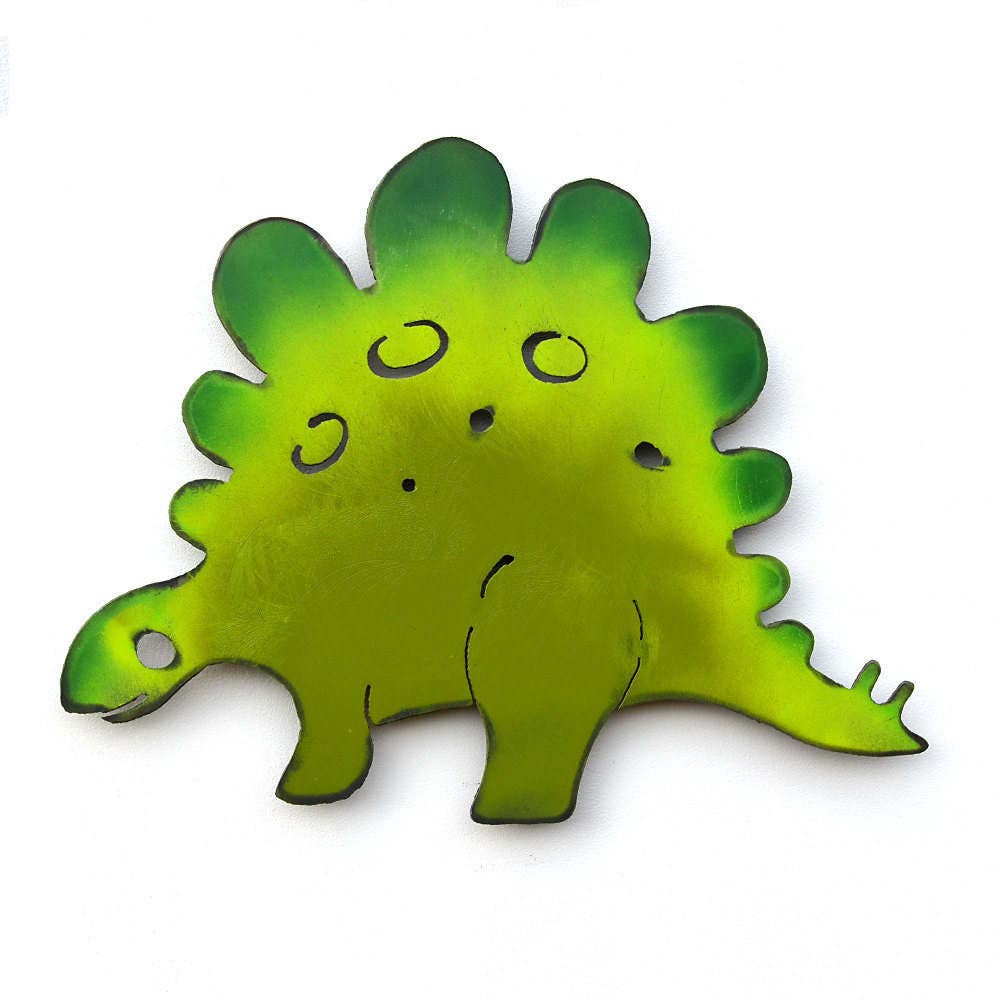Metal Stegosaurus Wall Art: Colorful Dinosaur Decor