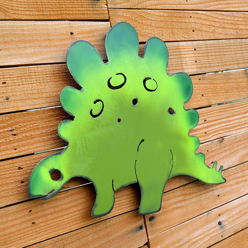 Metal Stegosaurus Wall Art: Colorful Dinosaur Decor