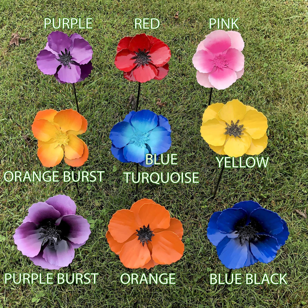 Handmade Metal Pansy Flower Stake: Purple Garden Art, 22-Inch