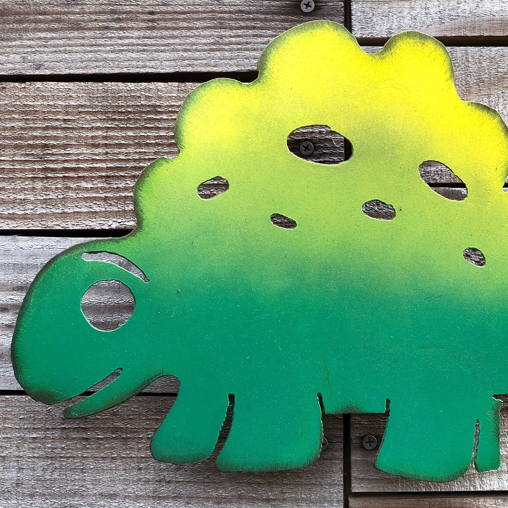 Handmade Metal Baby Stegosaurus Wall Art - Dinosaur Decor