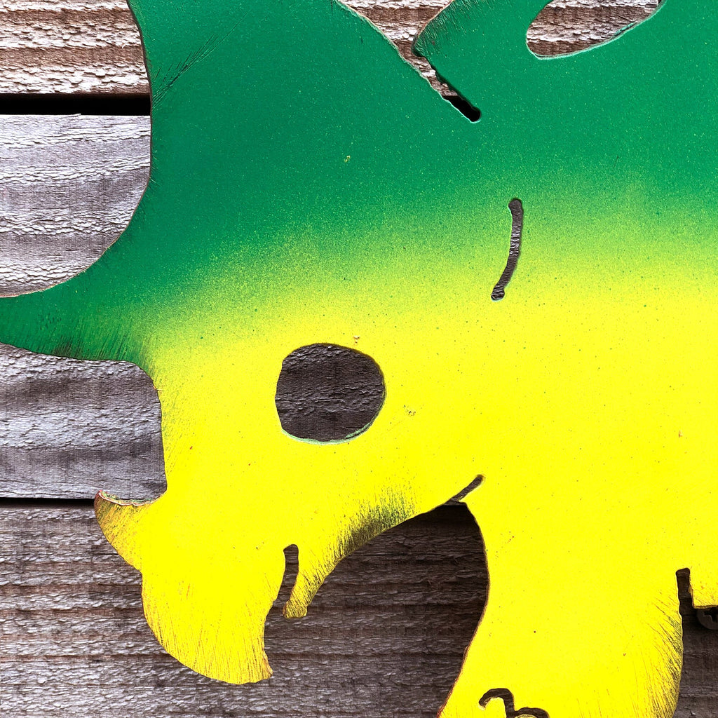 Handmade Metal Baby Triceratops Wall Art: Dinosaur Home Decor