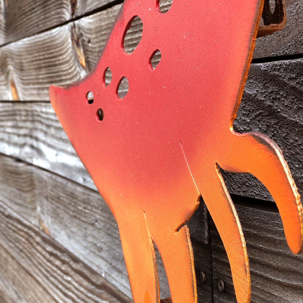 Handmade Metal Iguanodon Wall Art: Unique Dinosaur Decor