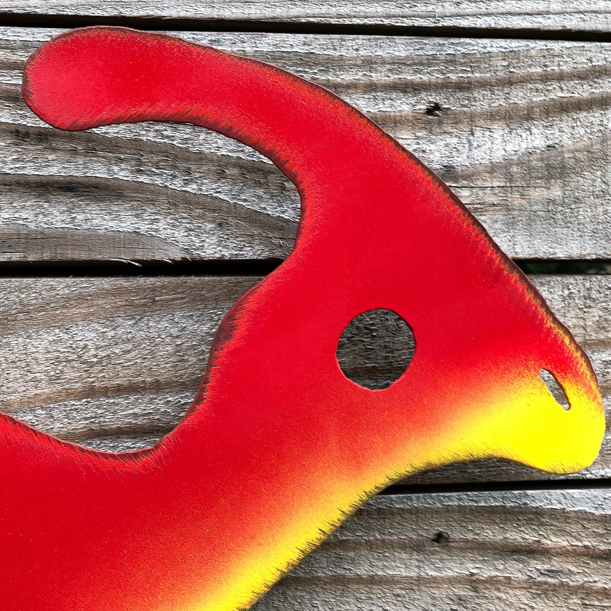 Handmade Metal Parasaur Wall Art: Unique Dinosaur Decor (24" x 16")