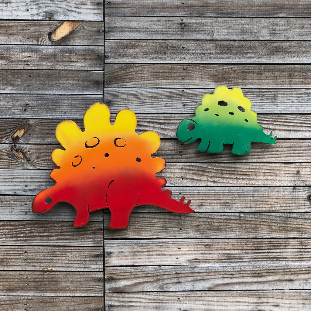Handmade Metal Stegosaurus Wall Art: Unique Dinosaur Home Decor