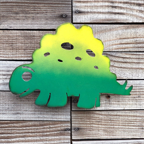 Handmade Metal Baby Stegosaurus Wall Art - Dinosaur Decor