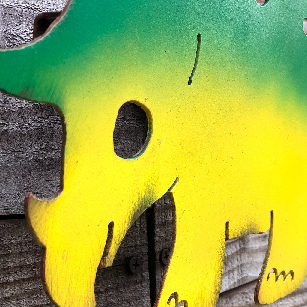 Handmade Metal Baby Triceratops Wall Art: Dinosaur Home Decor