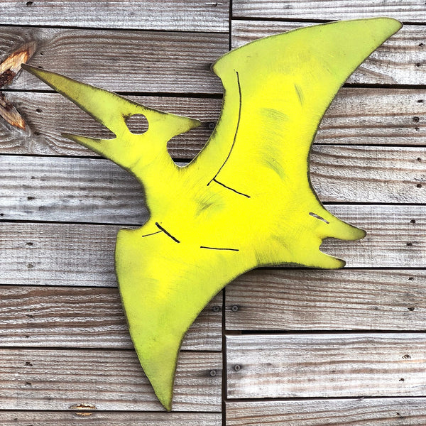 Handmade Metal Pterodactyl Wall Art: Unique Dinosaur Decor