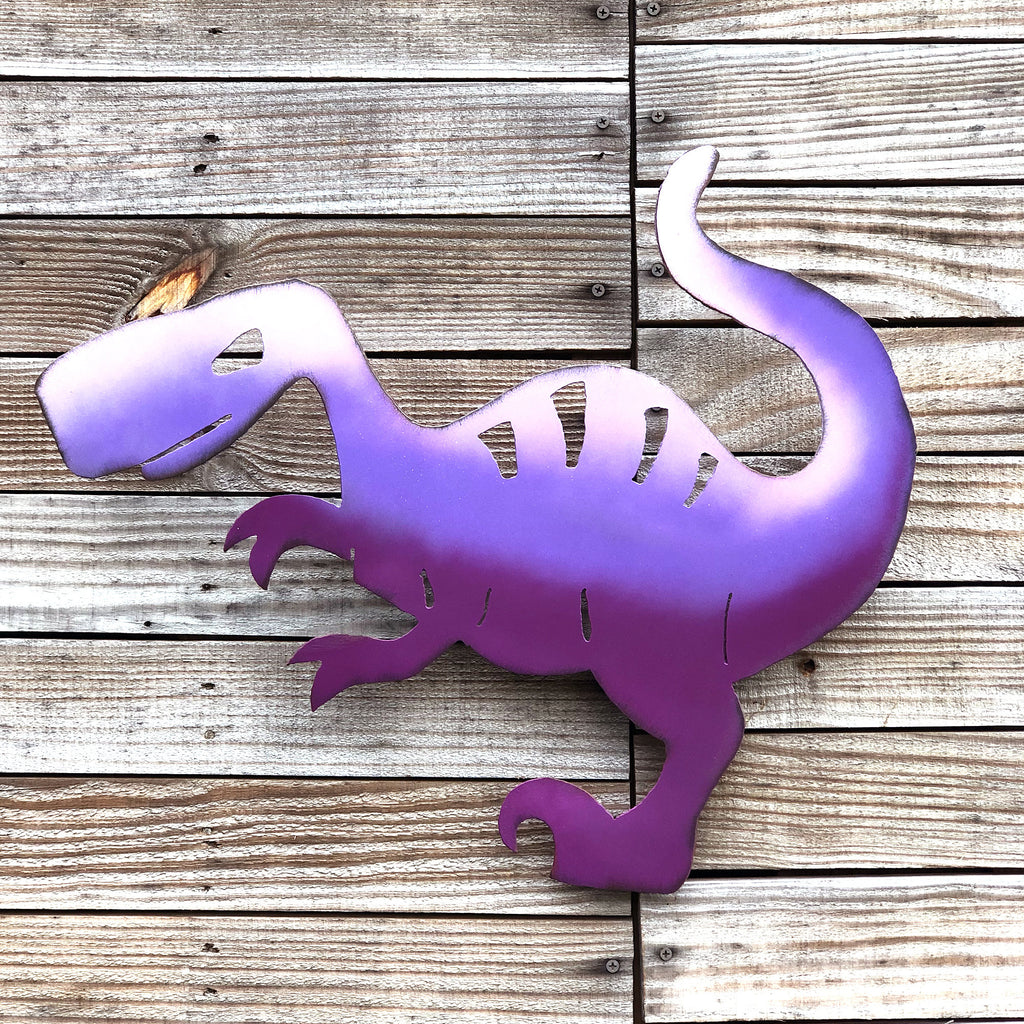 Handmade Metal Raptor Wall Art: Unique Dinosaur Home Decor