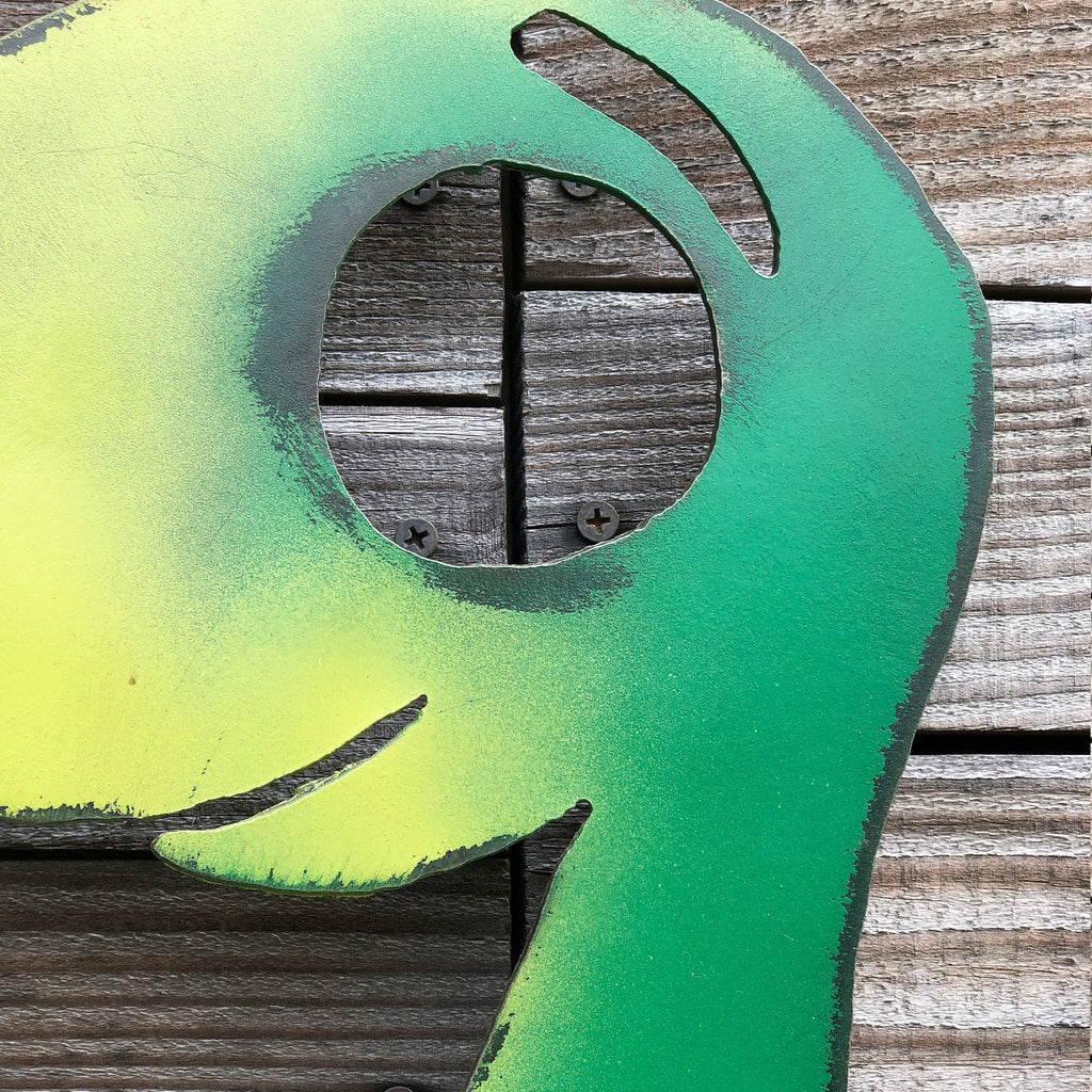Handmade Metal Dinosaur Wall Art: Green Cartoon Decor