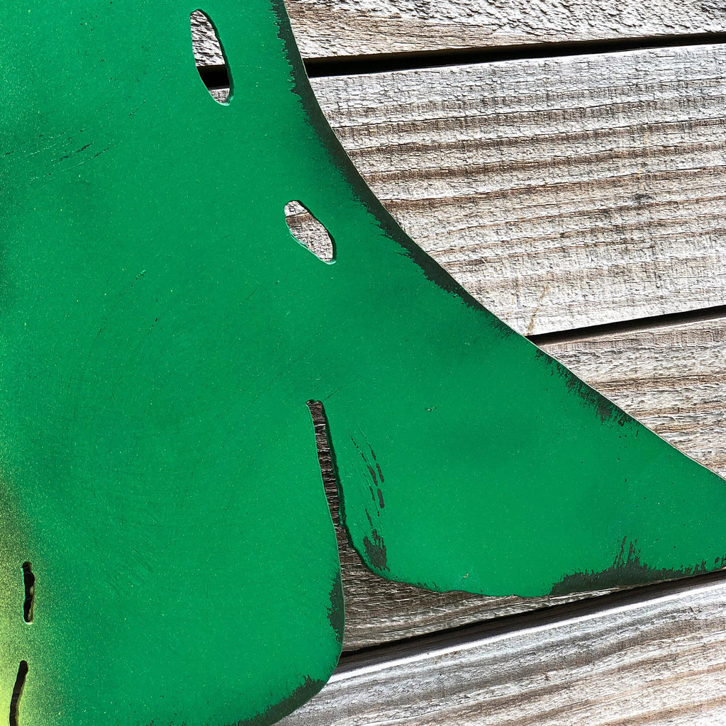 Handmade Metal Dinosaur Wall Art: Green Cartoon Decor