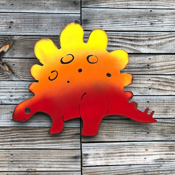 Handmade Metal Stegosaurus Wall Art: Unique Dinosaur Home Decor