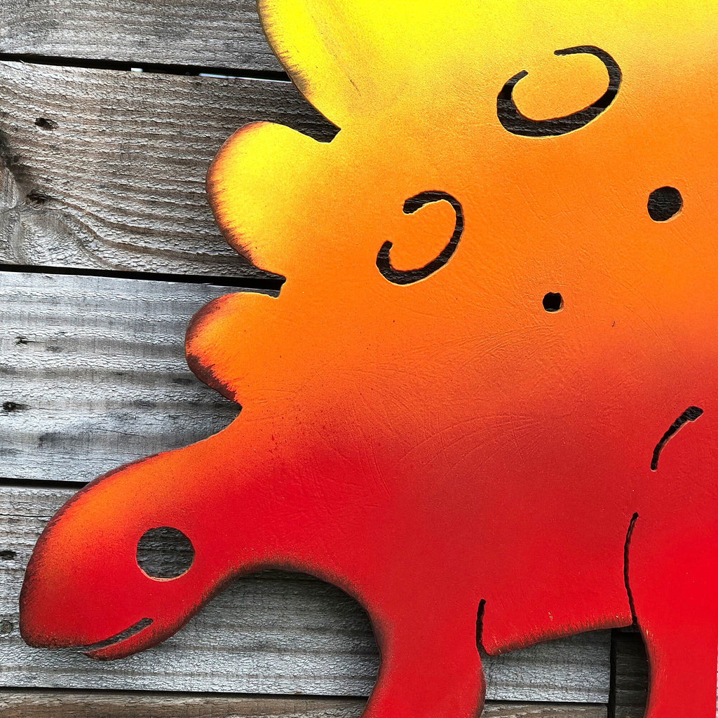 Handmade Metal Stegosaurus Wall Art: Unique Dinosaur Home Decor