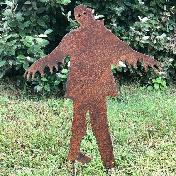 Handmade Metal Zombie Garden Stake: Halloween Undead Decor (24 Inches)