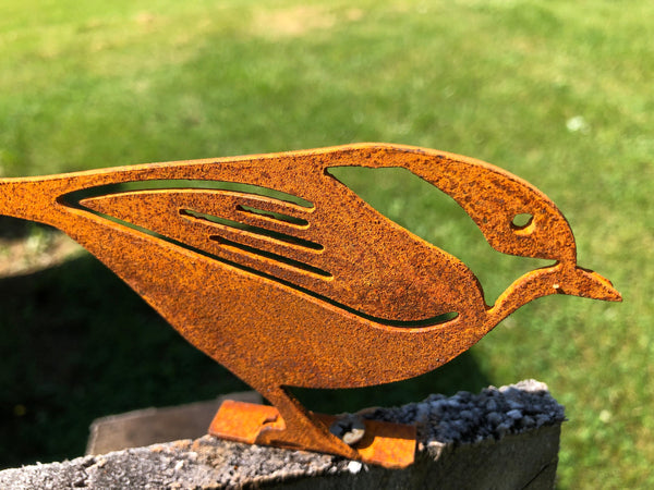Rustic Metal Chickadee: Handmade Garden Decor - USA Made