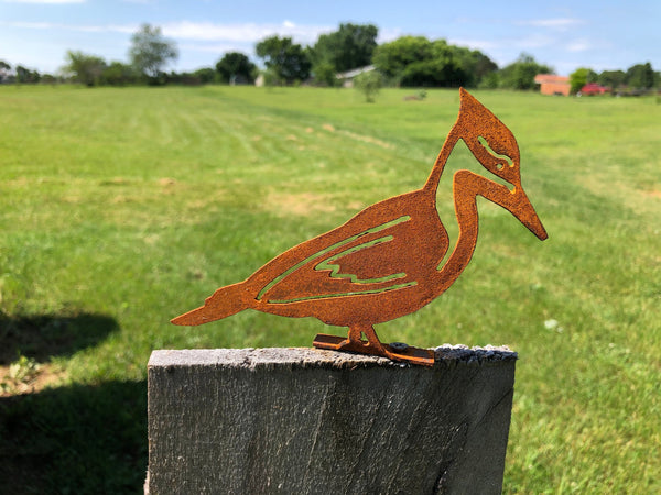 Pileated Woodpecker Metal Bird: Rustic Garden Decor - Made in USA