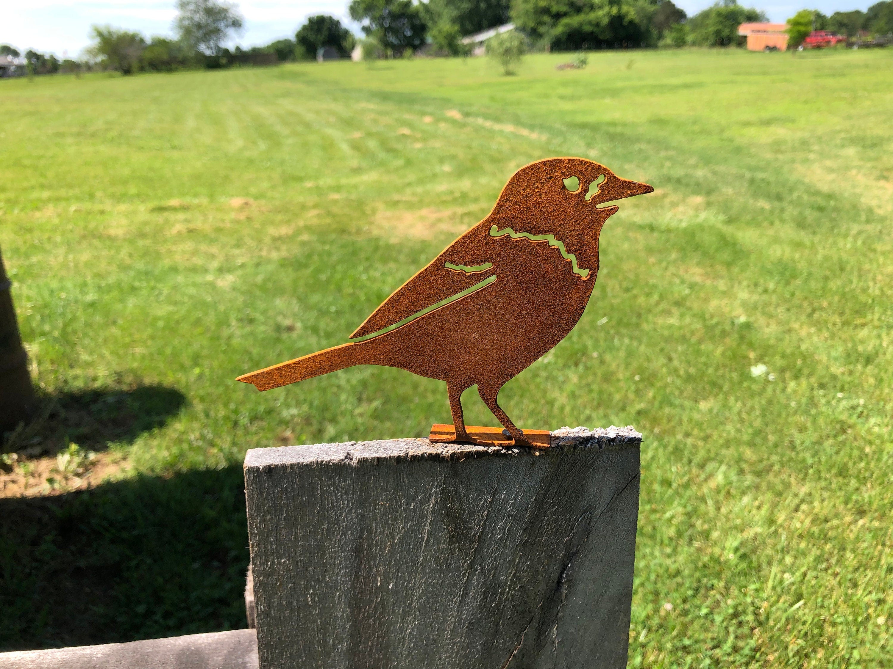 Handmade Rustic Metal Oriole Bird - Garden Decor