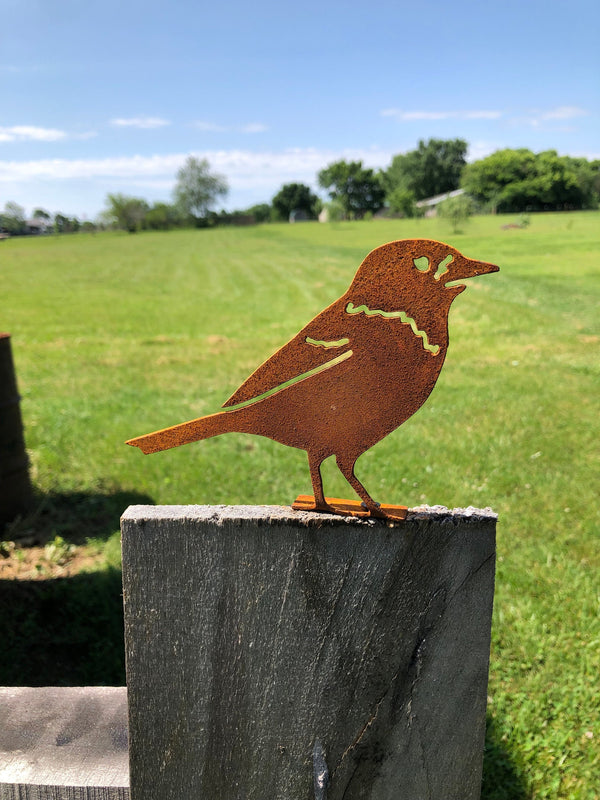 Handmade Rustic Metal Oriole Bird - Garden Decor