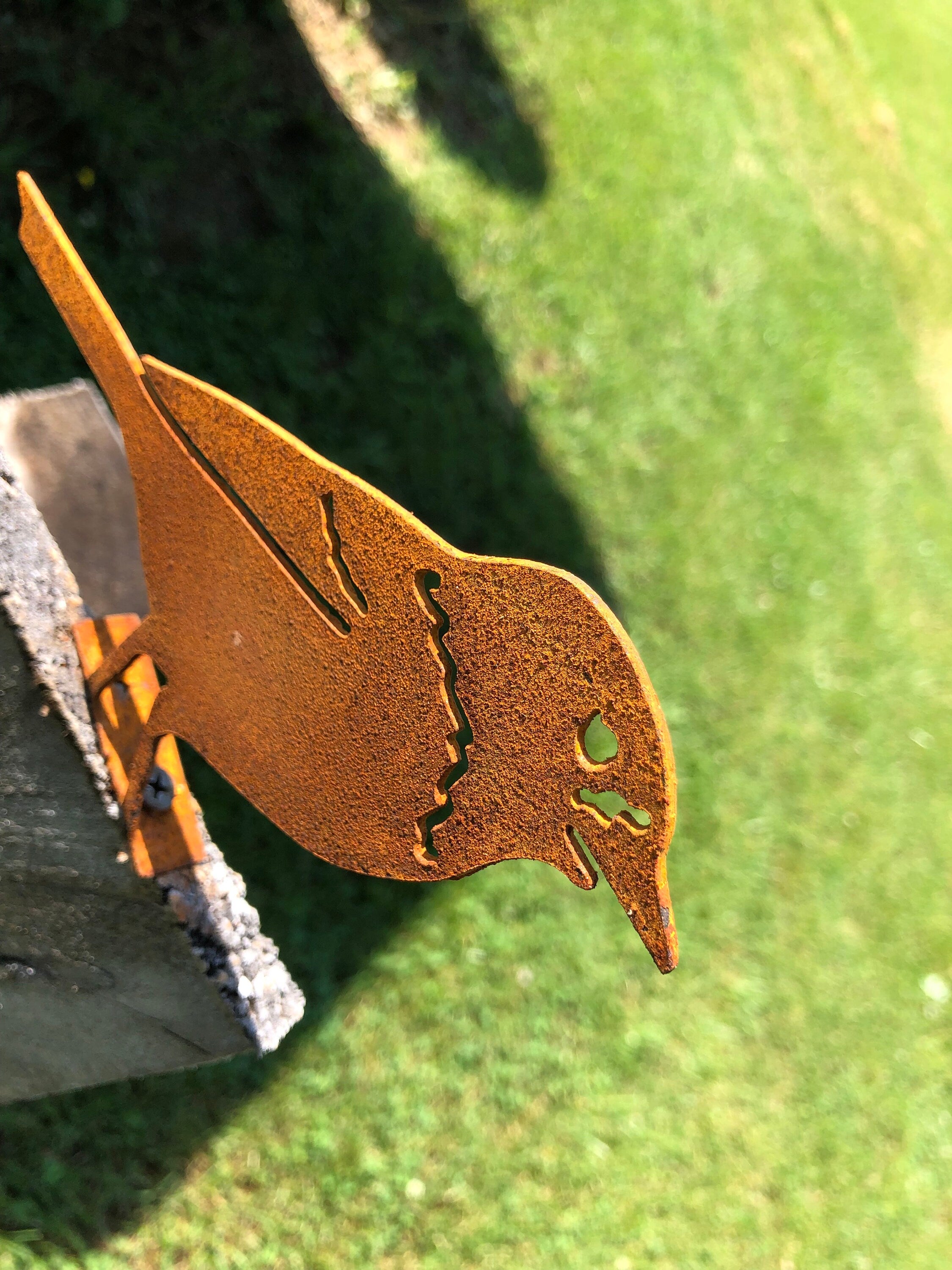 Handmade Rustic Metal Oriole Bird - Garden Decor