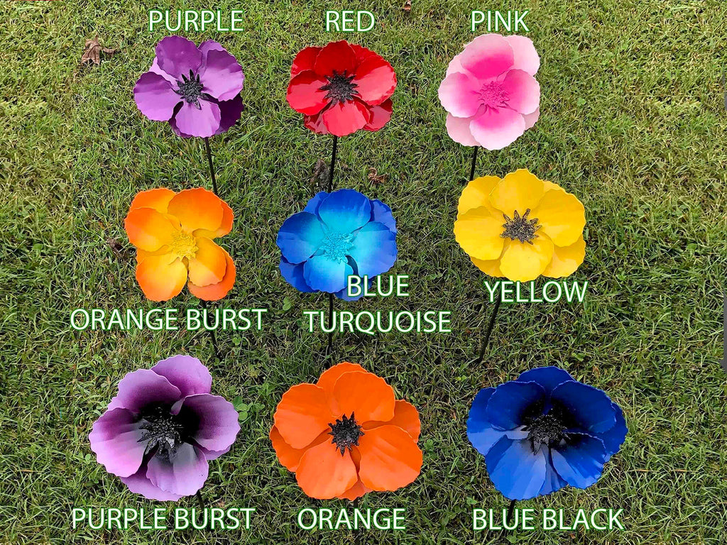 Metal Iris Flower Stake: Garden Art, Yard Decor (22" Tall)