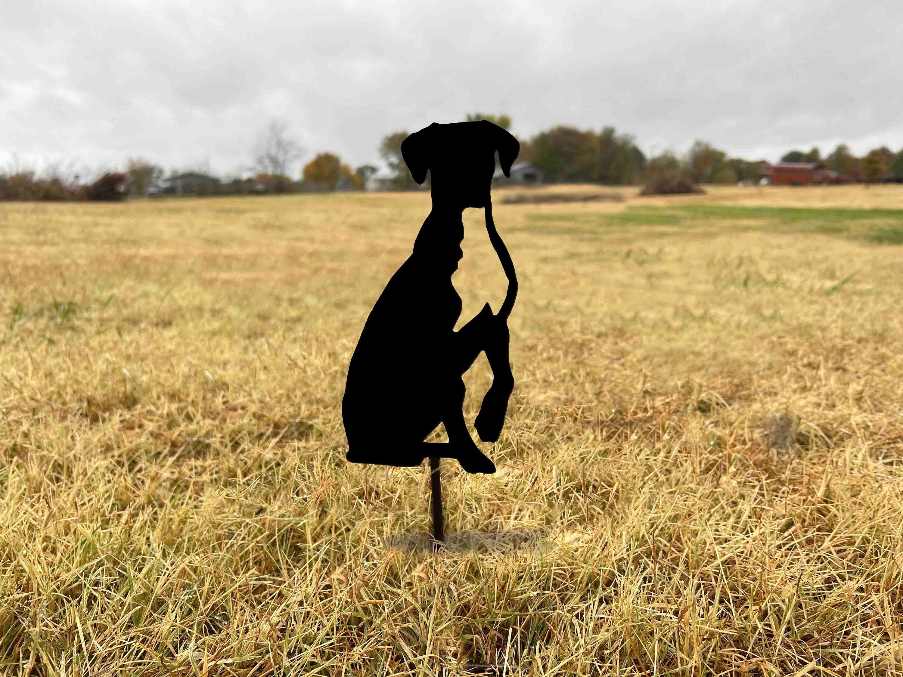 Boxer Dog Garden Stake: Metal Silhouette, Outdoor Home Decor