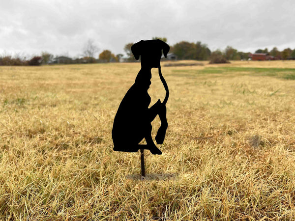 Boxer Dog Garden Stake: Metal Silhouette, Outdoor Home Decor
