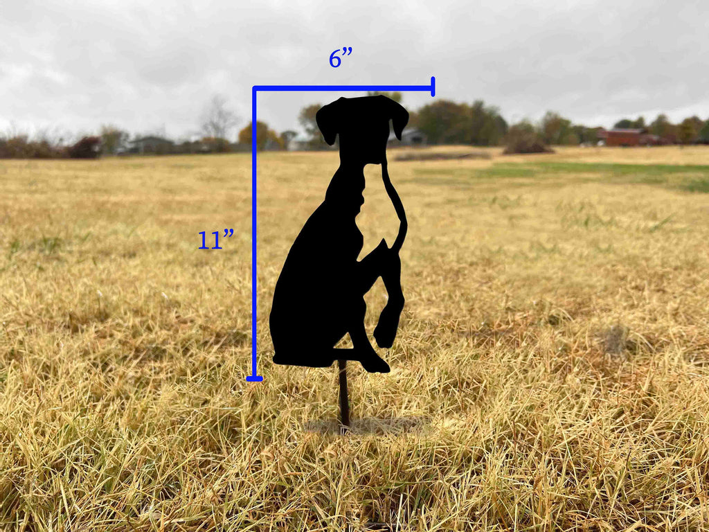 Boxer Dog Garden Stake: Metal Silhouette, Outdoor Home Decor