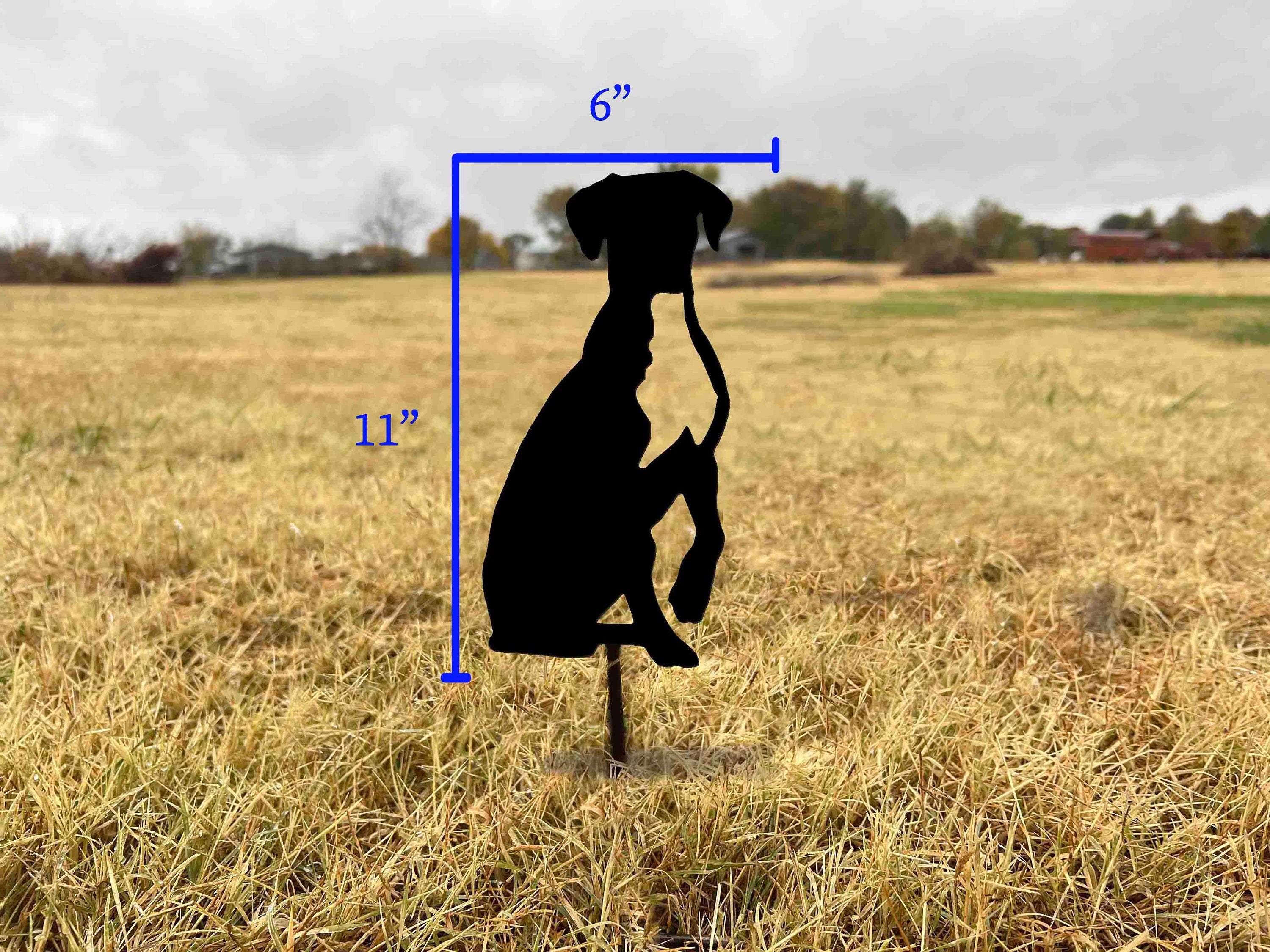 Boxer Dog Garden Stake: Metal Silhouette, Outdoor Home Decor