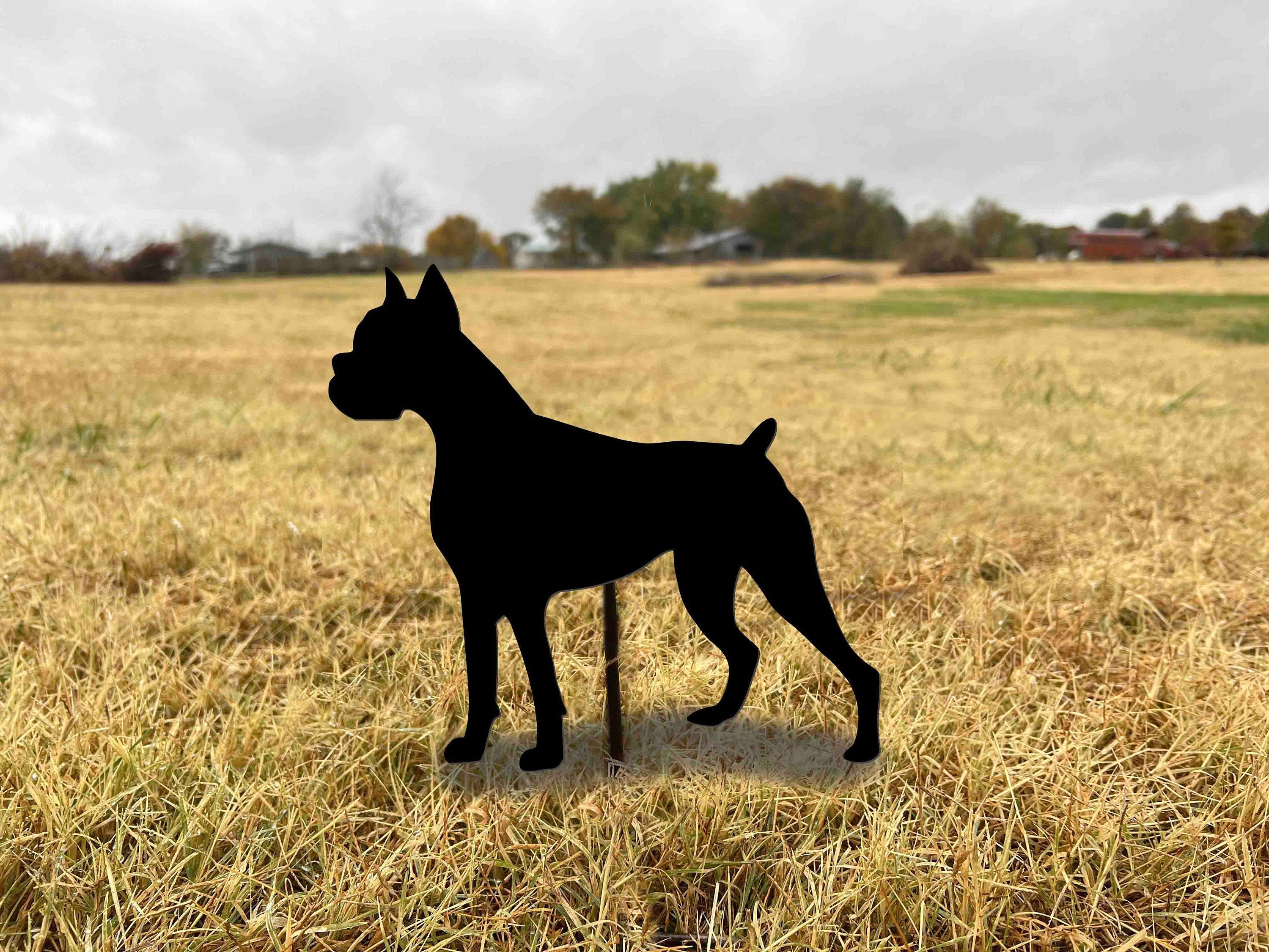 Boxer Dog Metal Garden Stake: Outdoor Home Decor