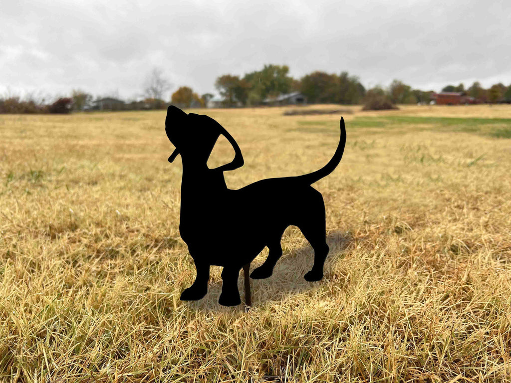 Dachshund Memorial Stake: Handmade Metal Dog Loss Sympathy Sign
