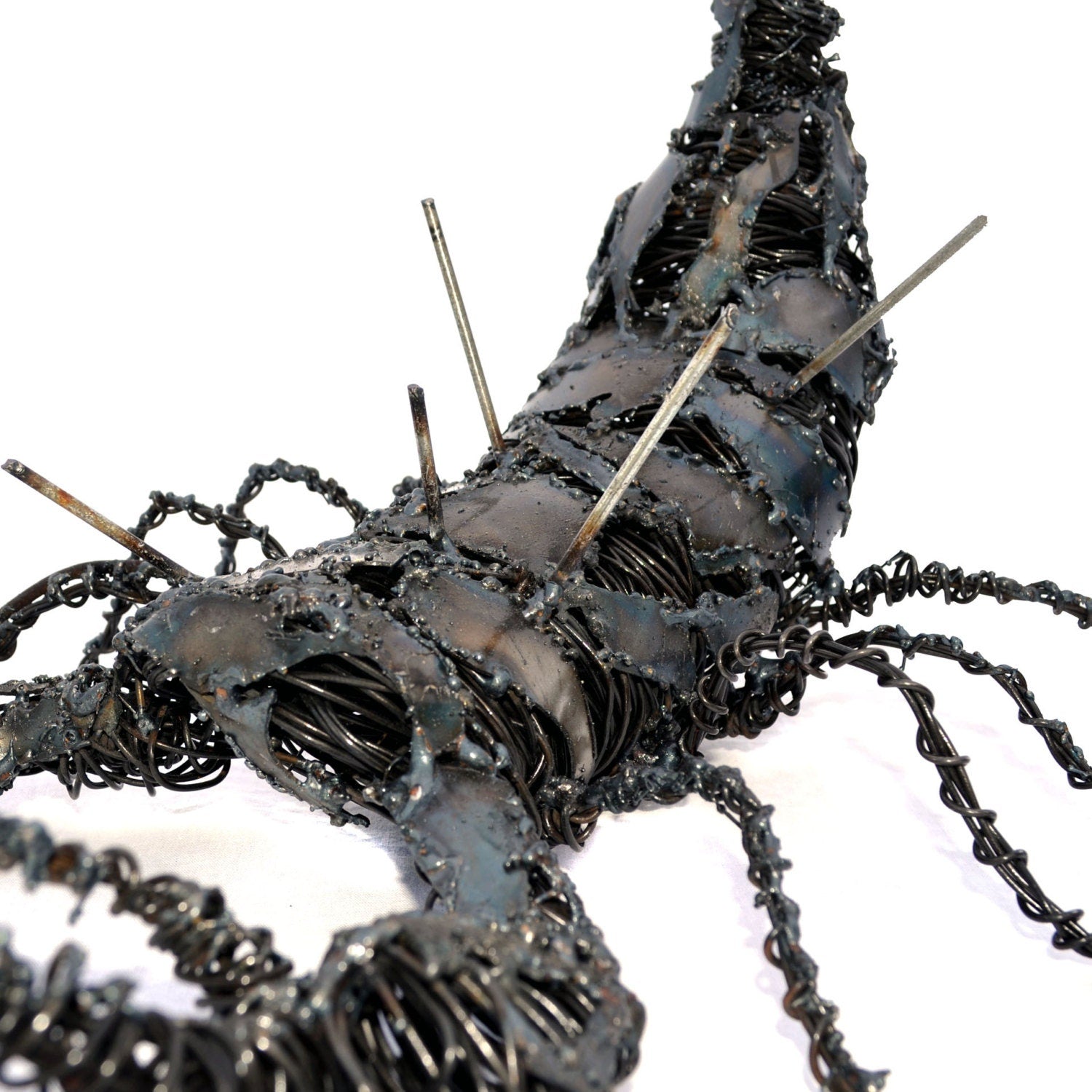 Welded Steel Scorpion Sculpture: Heavy Metal Insect Art