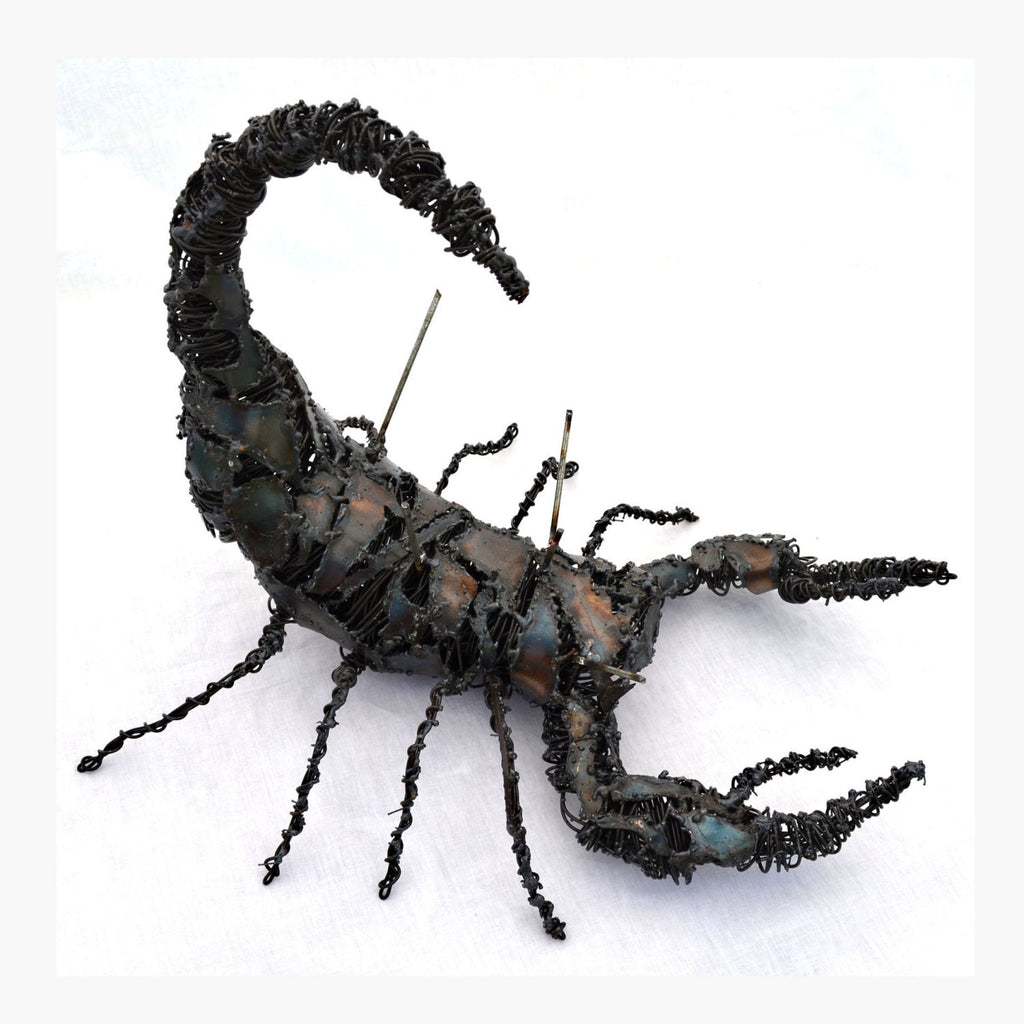 Welded Steel Scorpion Sculpture: Heavy Metal Insect Art