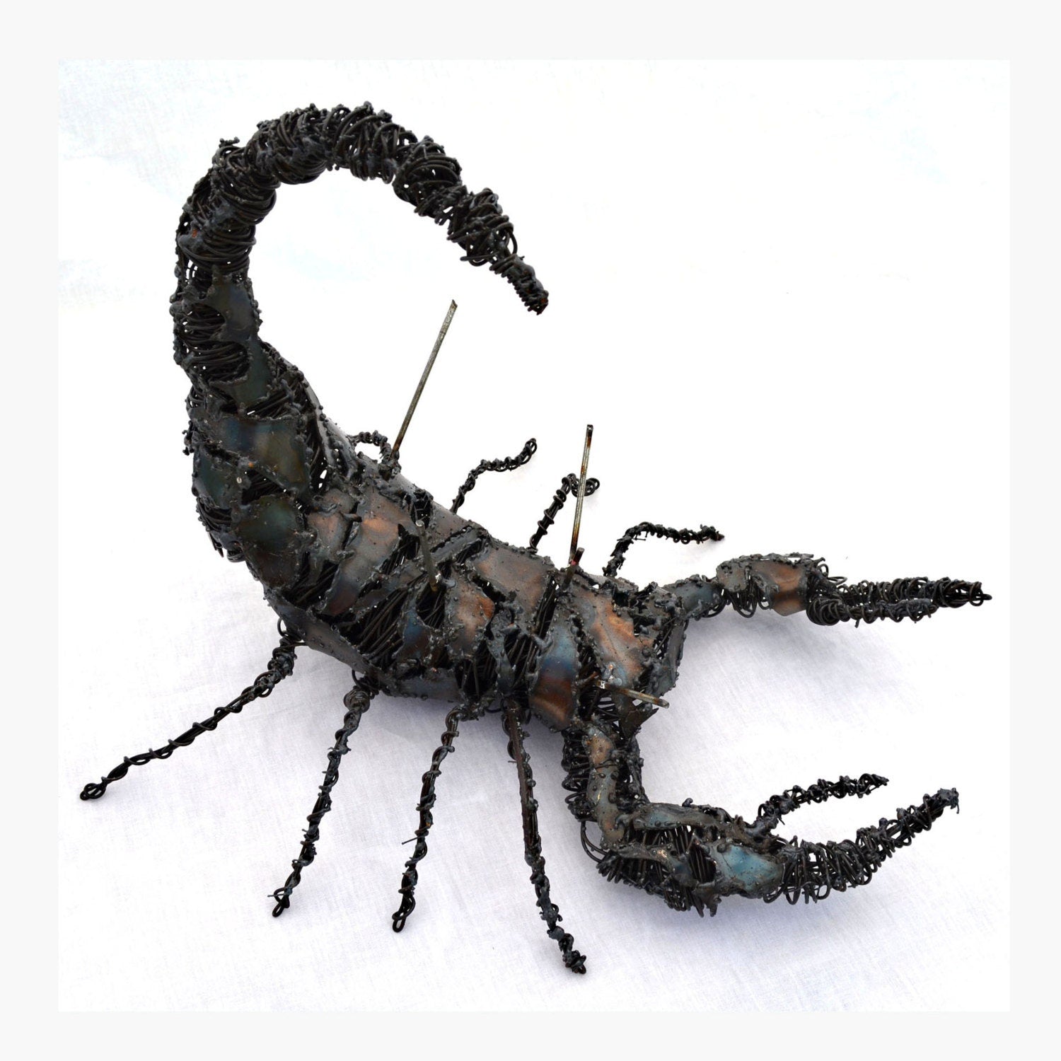Welded Steel Scorpion Sculpture: Heavy Metal Insect Art