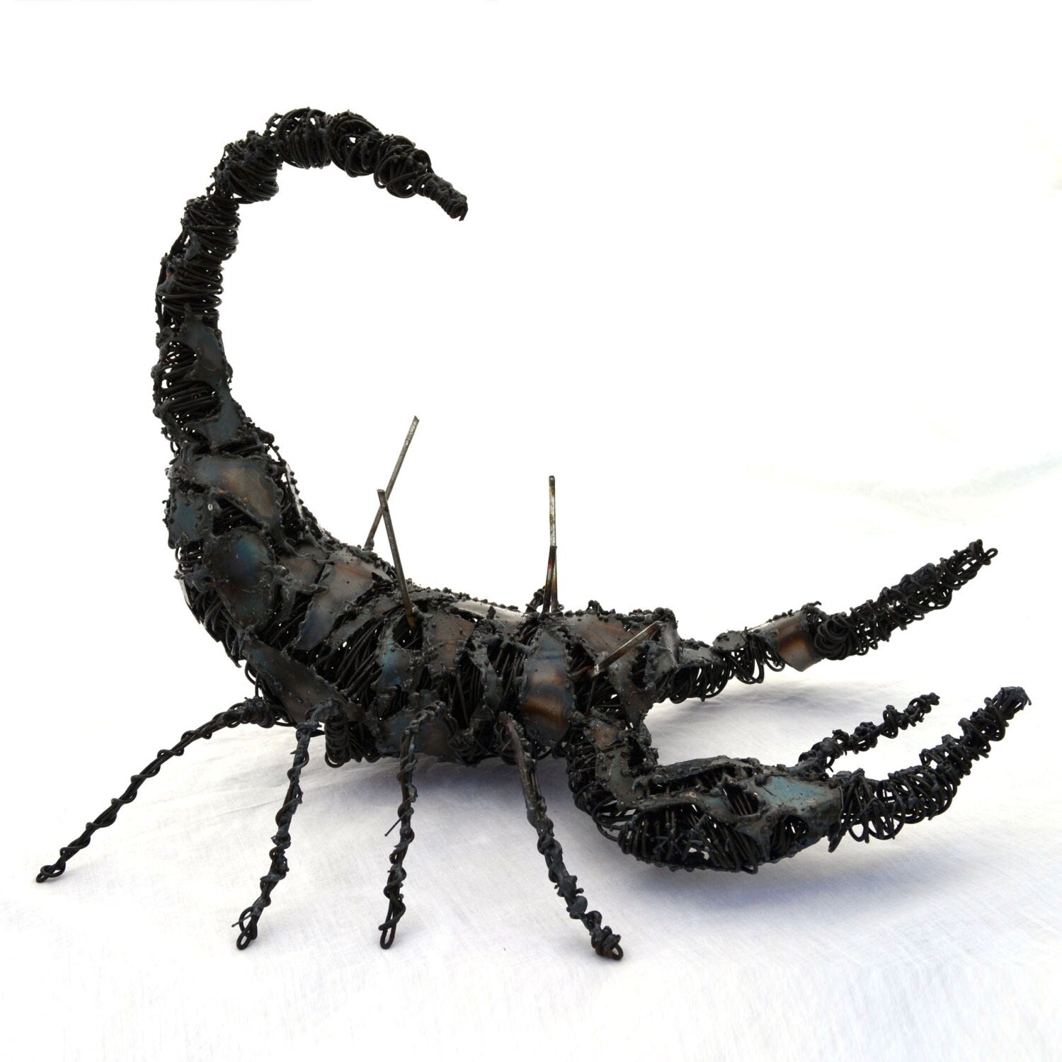Welded Steel Scorpion Sculpture: Heavy Metal Insect Art