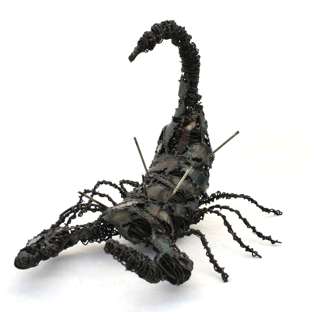 Welded Steel Scorpion Sculpture: Heavy Metal Insect Art