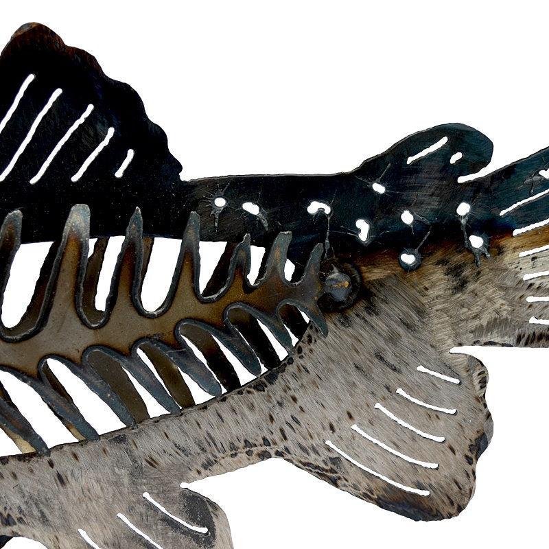 Heat Treated Steel Trout Art: Cabin Lodge Decor, Fisherman Gift