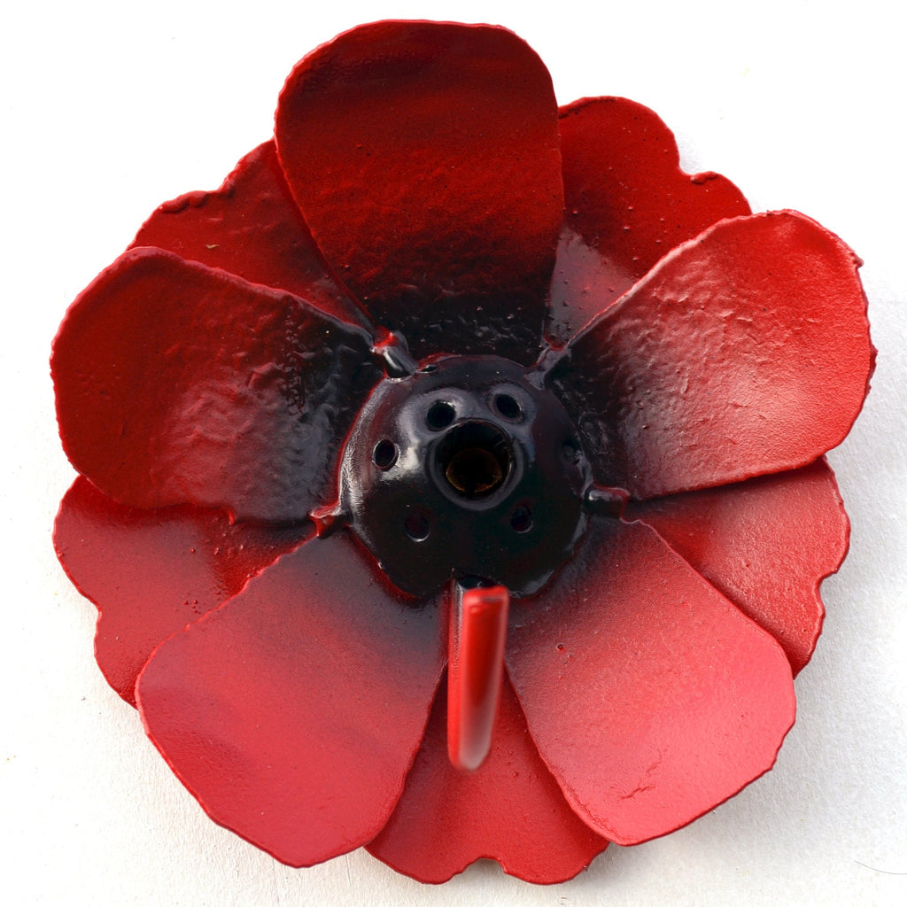 Red & Black Flower Towel Hook - Steel Leash Rack - Betty Hook
