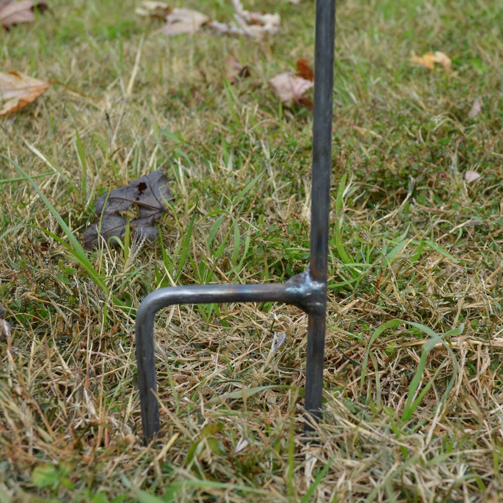 Red Metal Flower Stake: Sidney Garden Accent, Wall Hanging