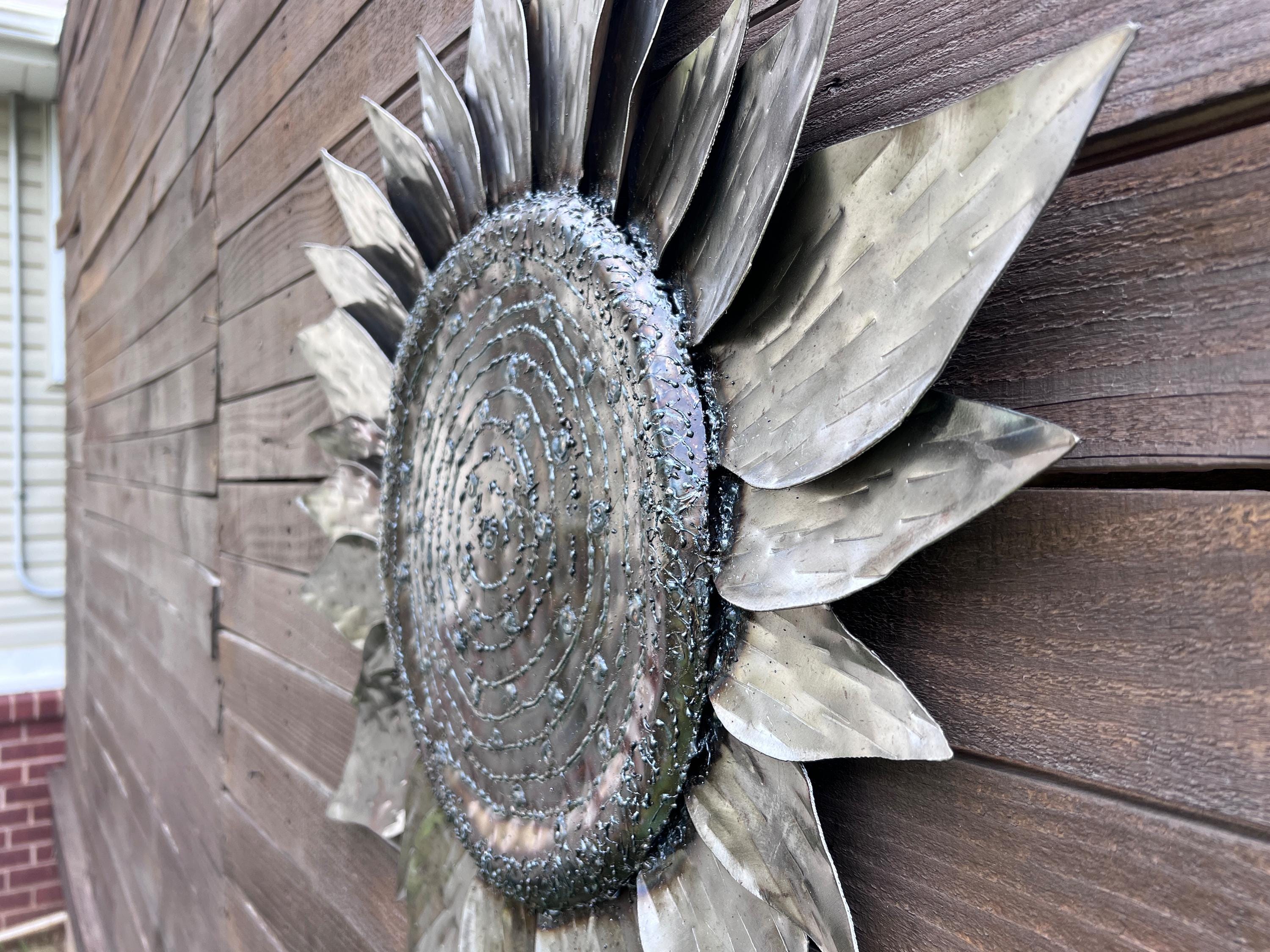 Handcrafted Metal Sunflower Wall Art: 30" Elegant Floral Sculpture
