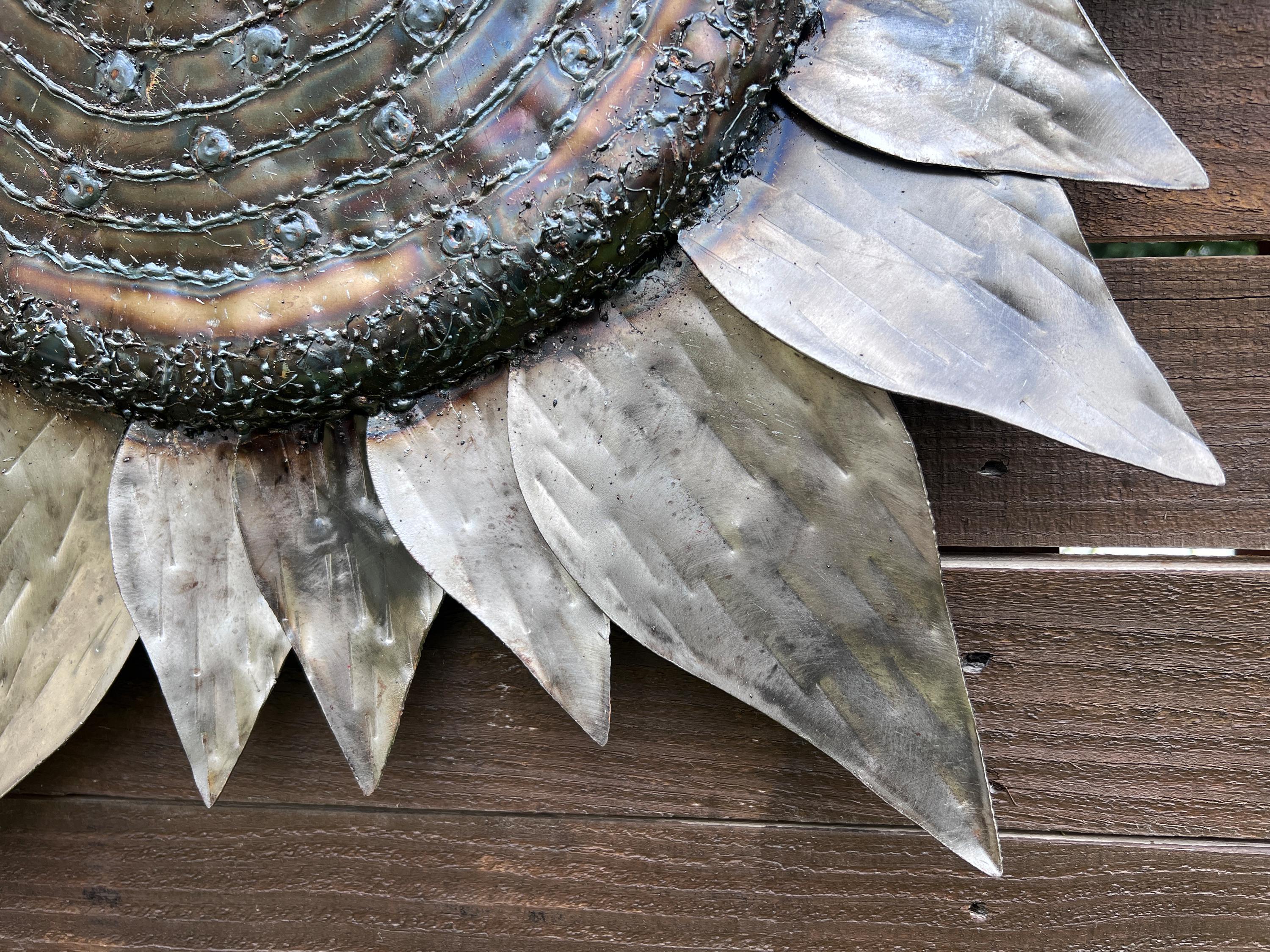 Handcrafted Metal Sunflower Wall Art: 30" Elegant Floral Sculpture