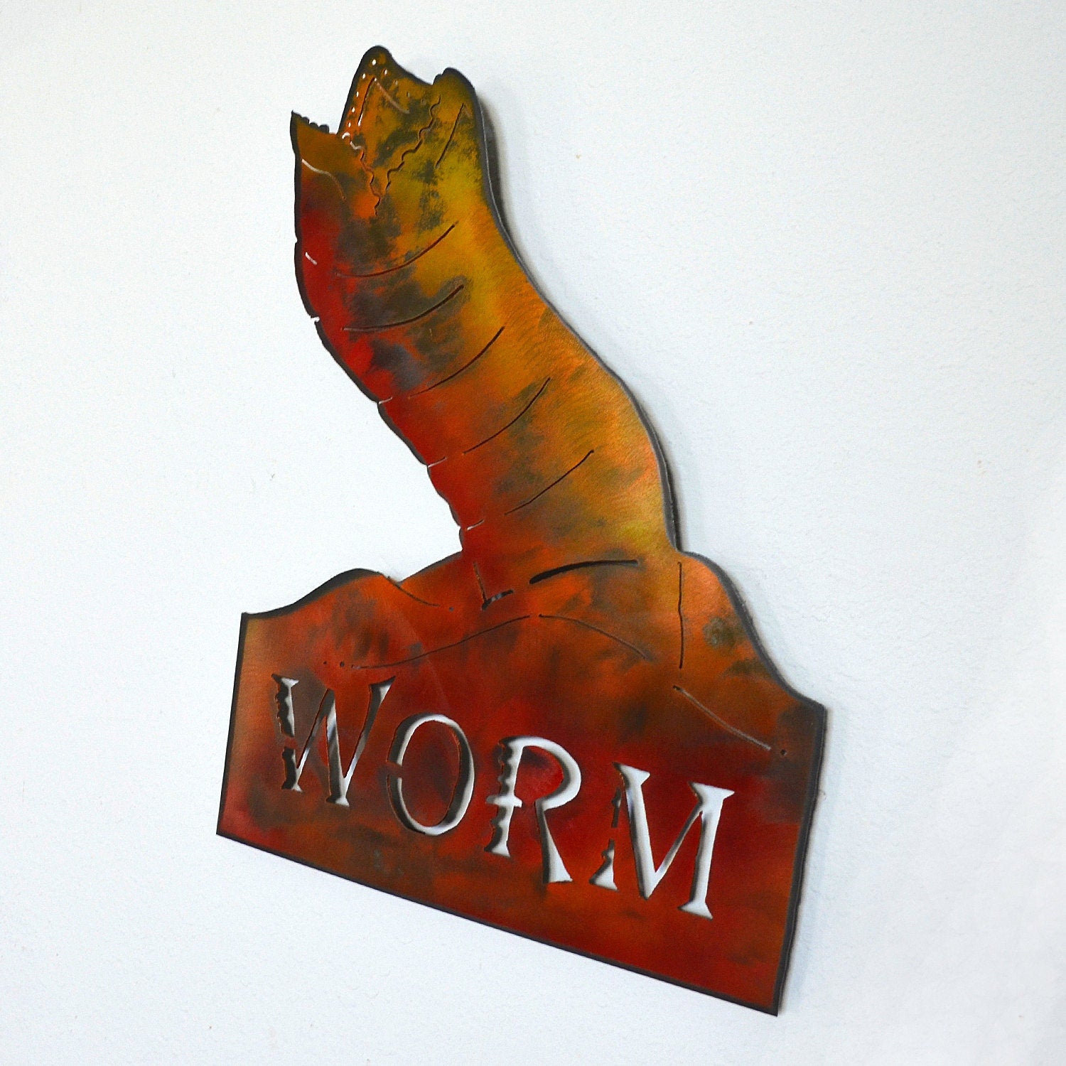 Dune Sandworm Metal Wall Art: Magnetic Board, Sci-Fi Decor
