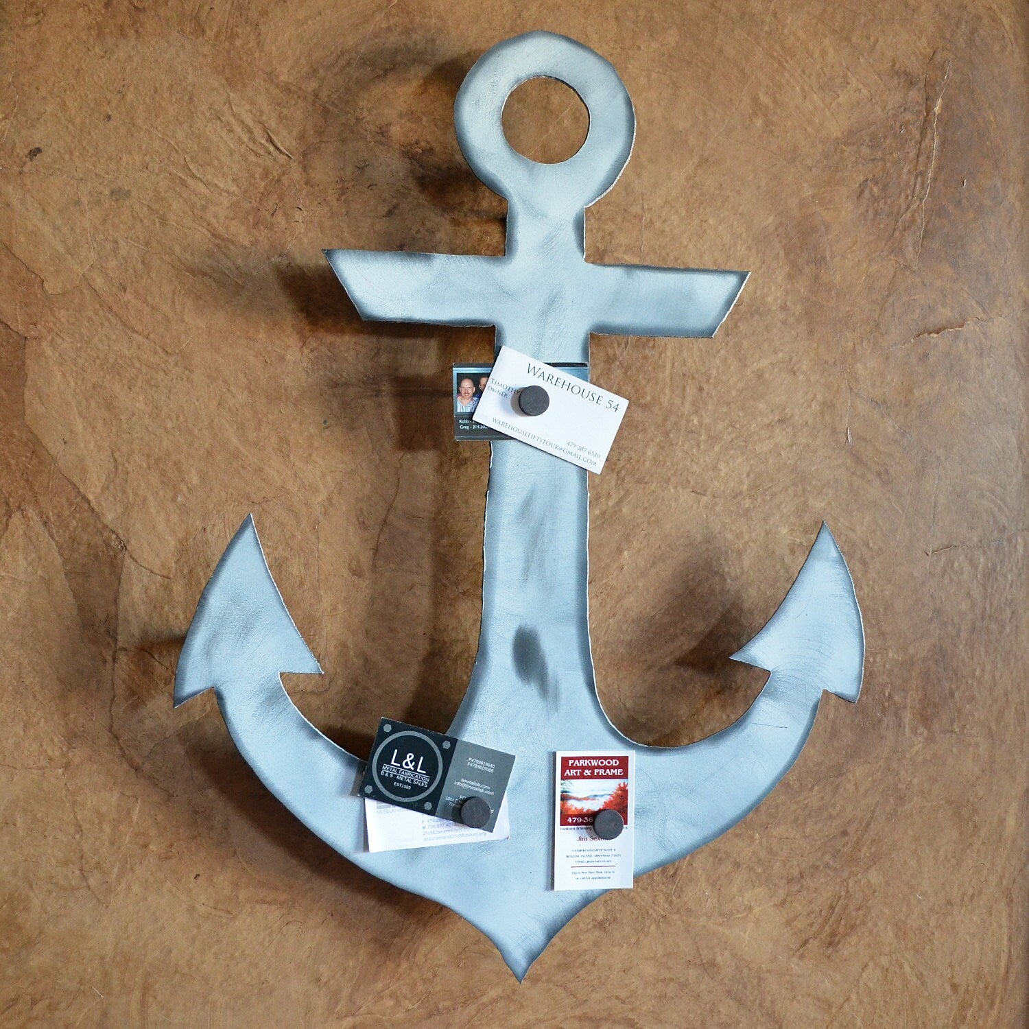 Handmade Steel Anchor Wall Art: Rustic Nautical Decor (22 X 17)