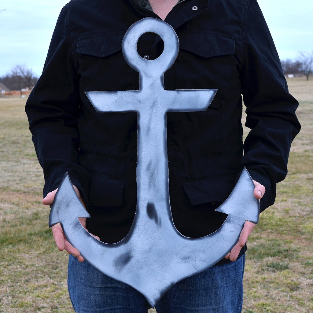 Handmade Steel Anchor Wall Art: Rustic Nautical Decor (22 X 17)