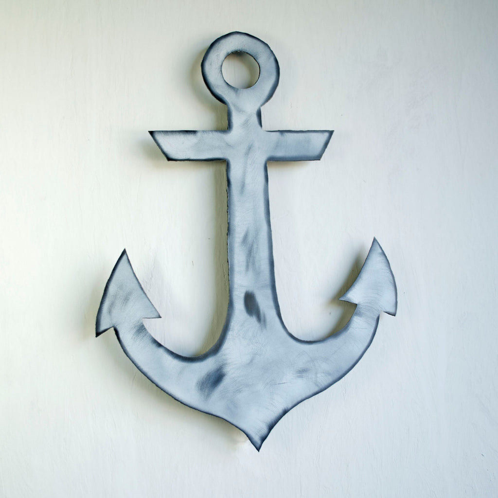 Handmade Steel Anchor Wall Art: Rustic Nautical Decor (22 X 17)