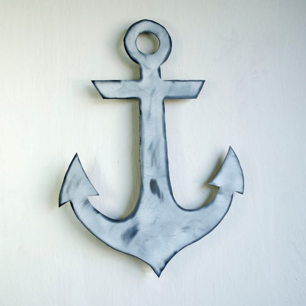 Handmade Steel Anchor Wall Art: Rustic Nautical Decor (22 X 17)
