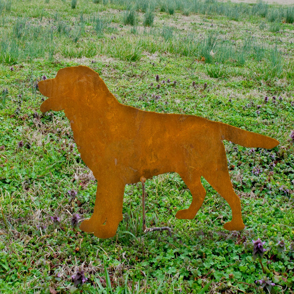 Rusty Metal Labrador Garden Stake - Lab Silhouette Patio Art