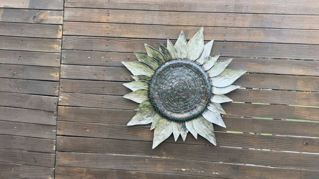 Handcrafted Metal Sunflower Wall Art: 30" Elegant Floral Sculpture