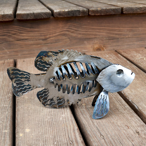 Rustic Metalz 4 Set of Fish - Metal Wall Art Pike Bass Crappie